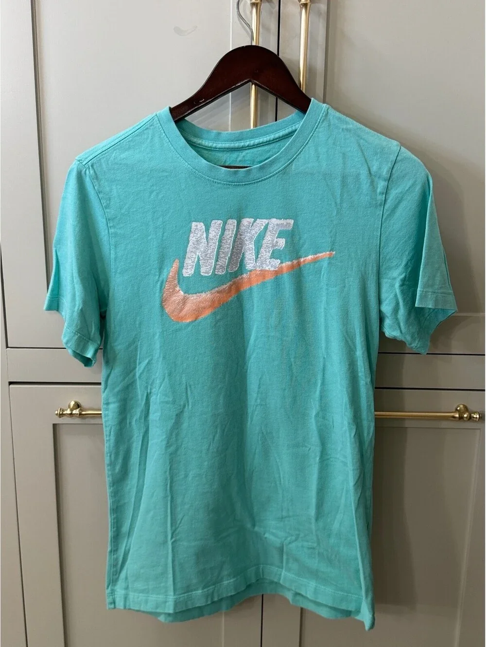 Nike Tee Short Sleeve T-Shirt Size Small Aqua Blue